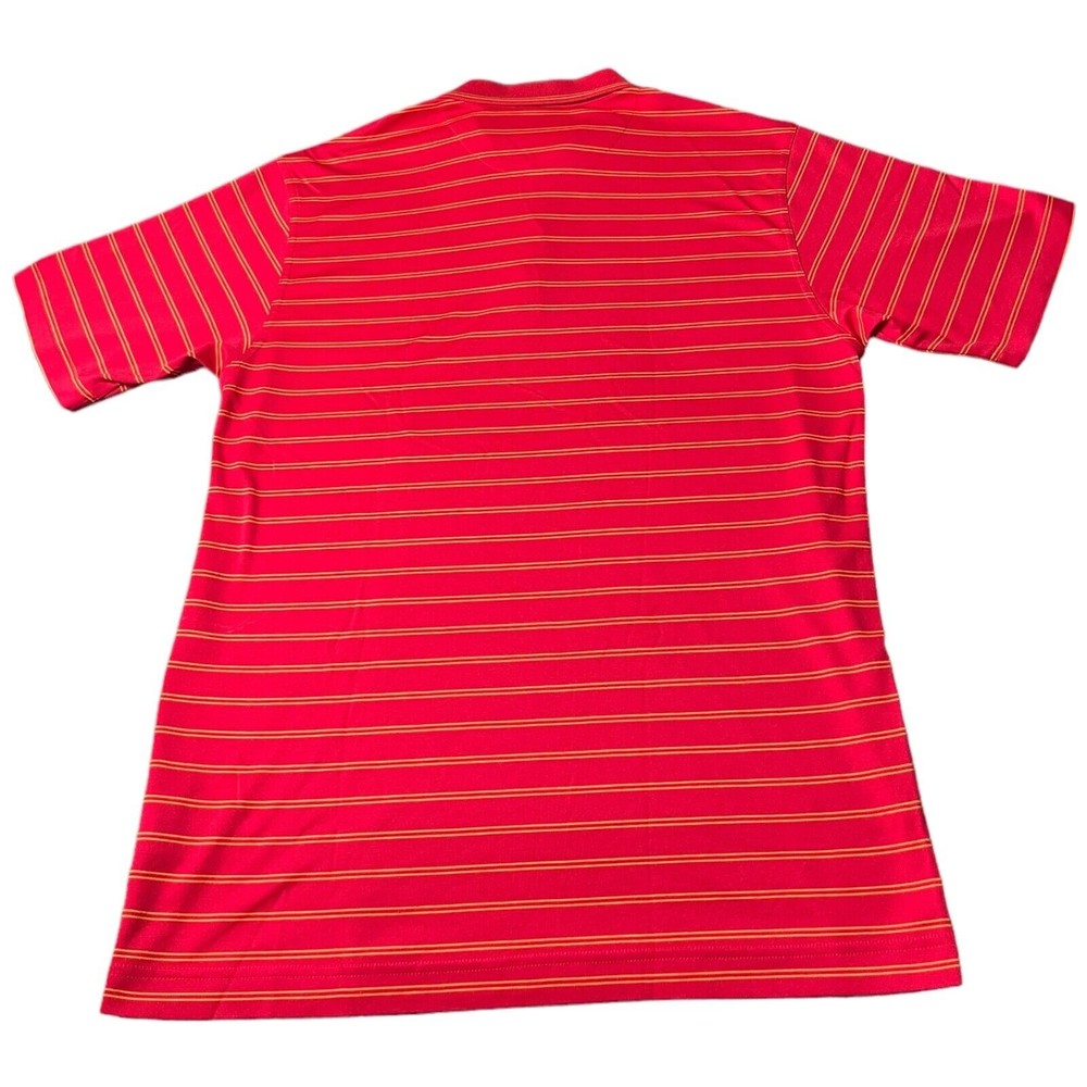 Nike GOLF Dri-FIT Striped Short Sleeve Performance Red Polo Shirt Mens Size M - Picture 4 of 7